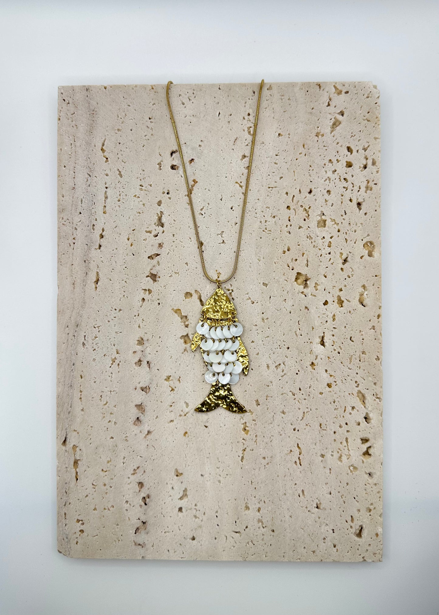 River Fish Necklace Gold