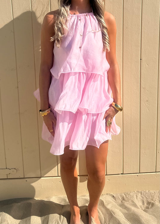 Lottie Ruffle Dress Pink