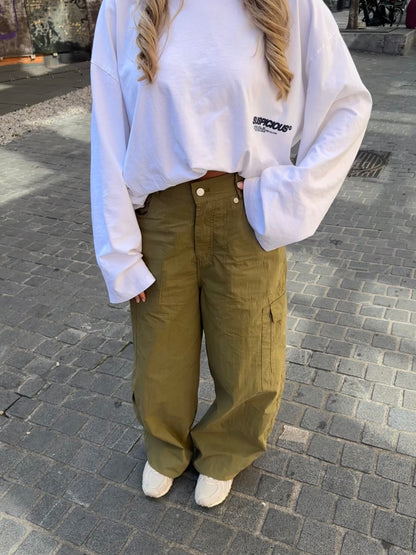 Jackie Balloon Cargo Pants Olive