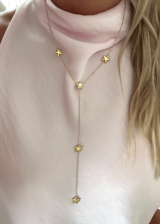 Naila Starfish Y Necklace Gold