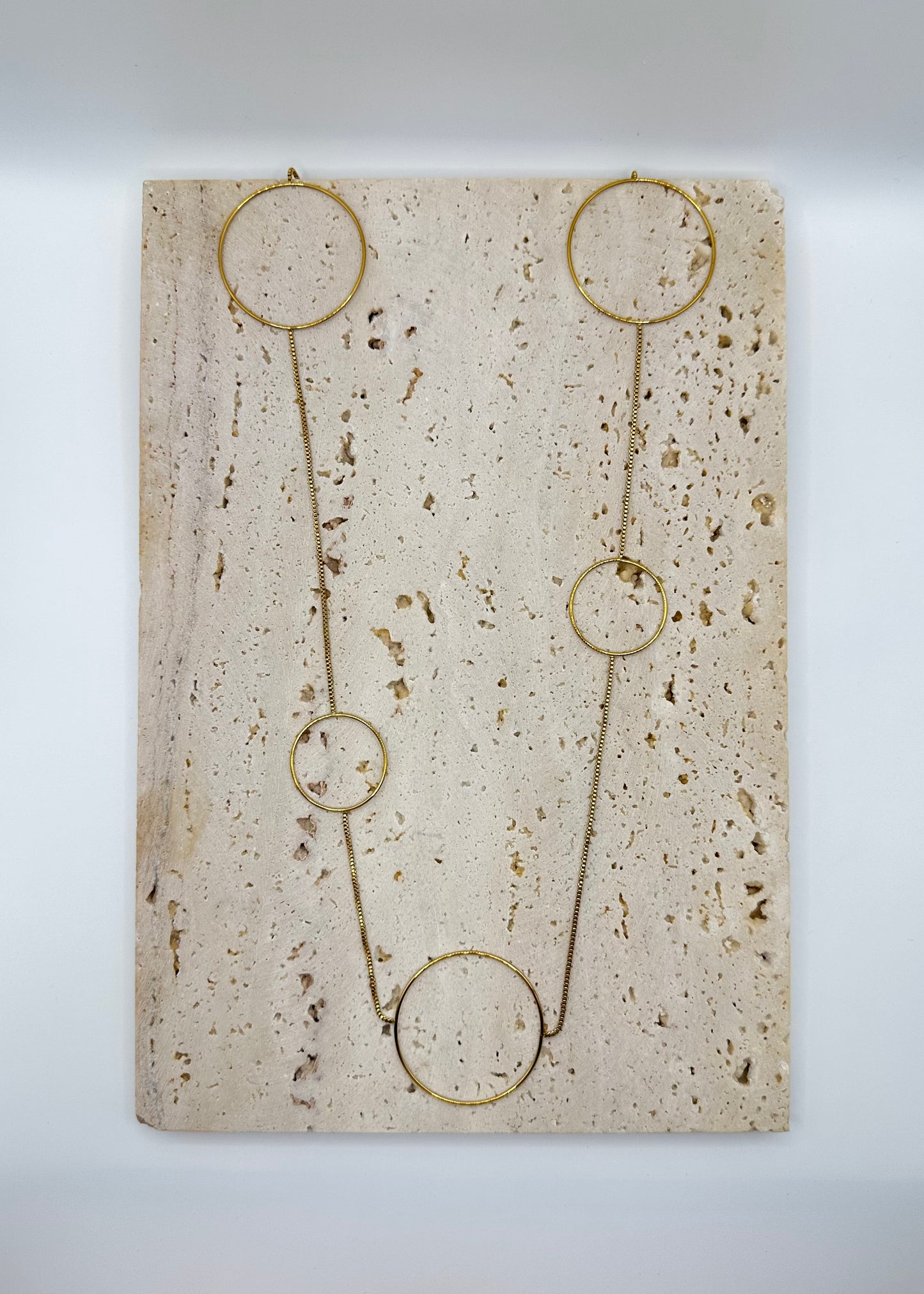 Yuna Circle Necklace Long Gold