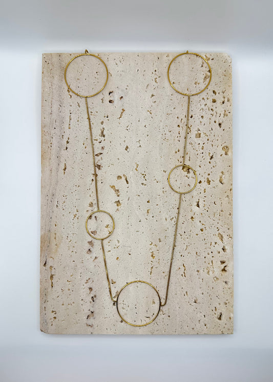 Yuna Circle Necklace Long Gold