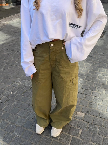 Jackie Balloon Cargo Pants Olive