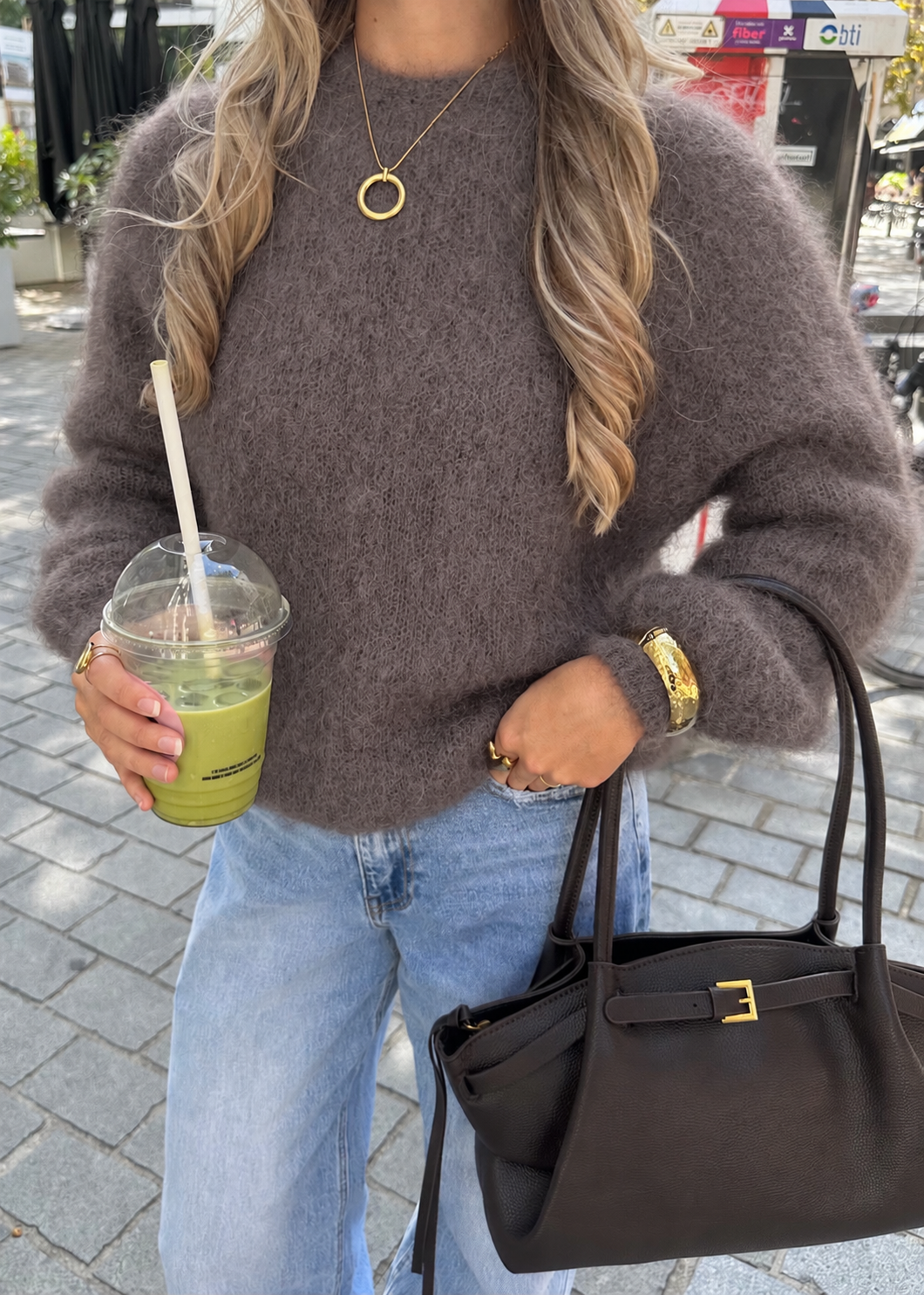 Ruby Kid Mohair Sweater Taupe