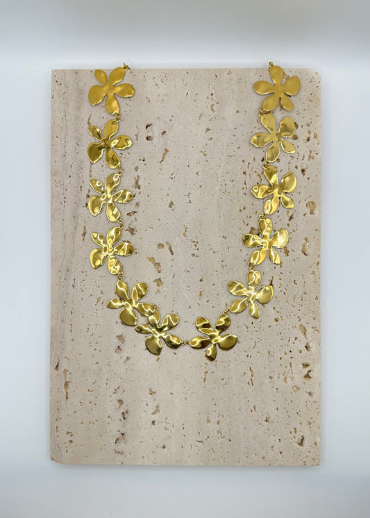 Jasmine Flower Necklace Gold