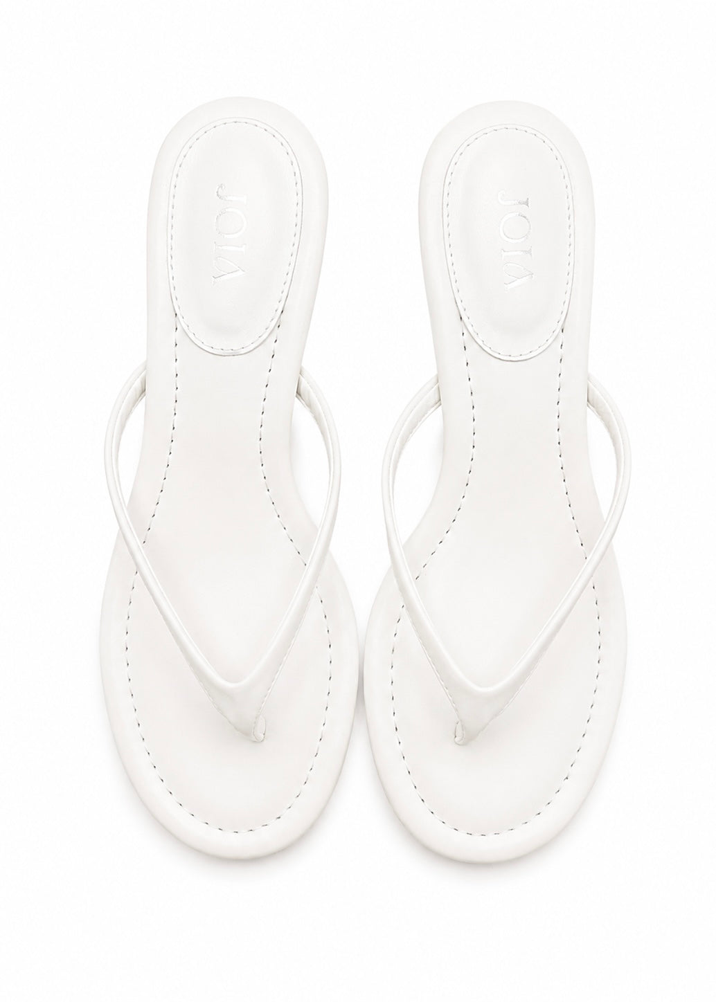 Aimée White Mid Heels