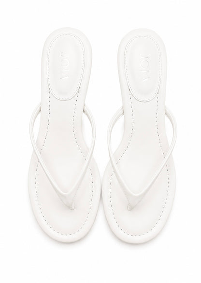 Aimée White Mid Heels