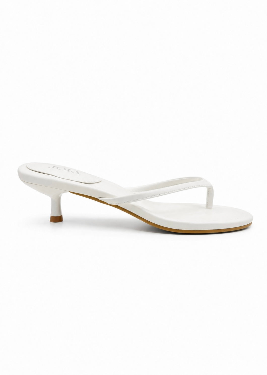 Aimée White Mid Heels