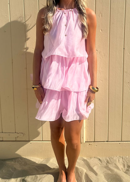 Lottie Ruffle Dress Pink