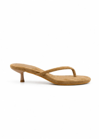 Aimée Taupe Suede Mid Heels