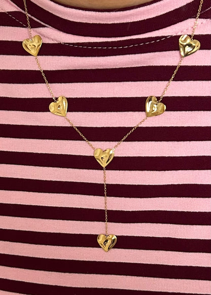 Juul Hearts Necklace Gold