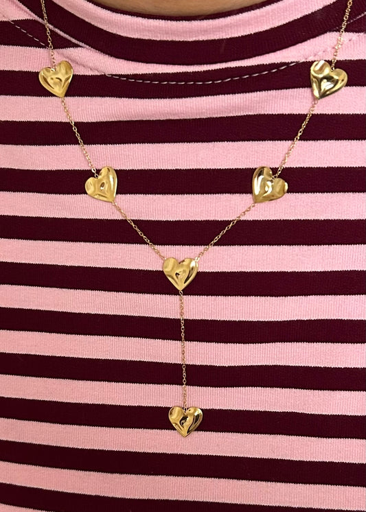 Juul Hearts Necklace Gold
