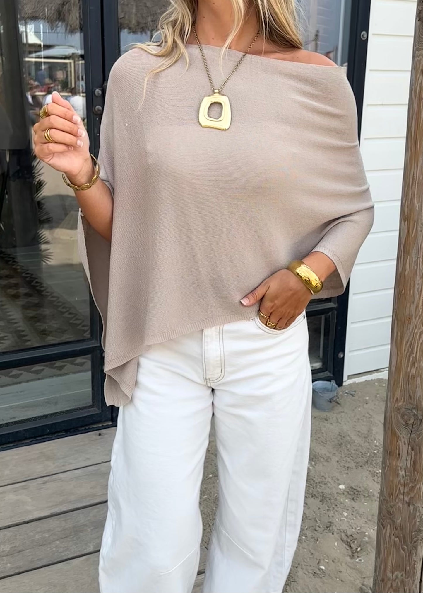 Lily Cape/Poncho Taupe