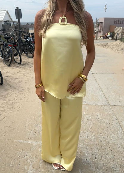Mia Satin Set Yellow