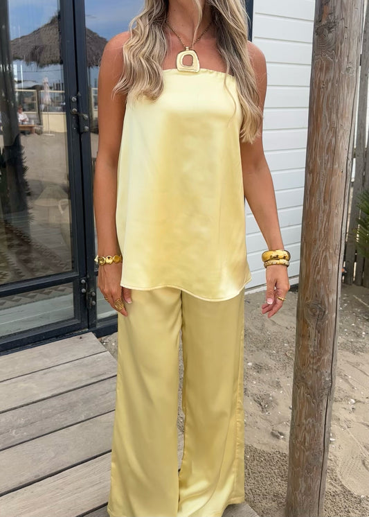 Mia Satin Set Yellow
